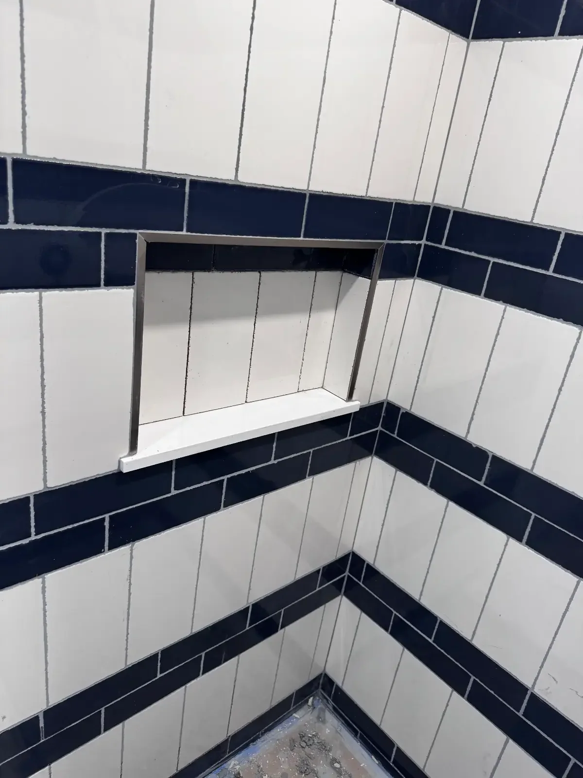Bathroom tile and finish detail from a Long Island complete home renovation